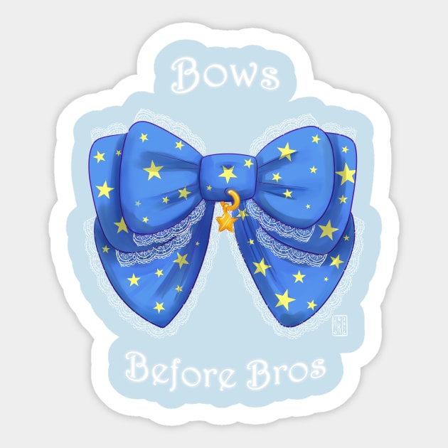 Bows Before Bros (blue variant) Sticker by Kagekabuki